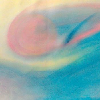 Malerei mit dem Titel "Rose Energyball" von Evelyne Ketterlin, Original-Kunstwerk, Pastell