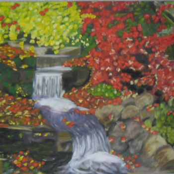 Pintura titulada "La cascade" por E.Lespade, Obra de arte original, Oleo