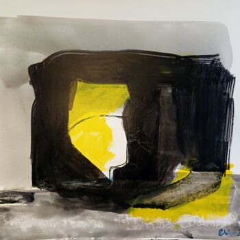 Картина под названием "Carré noir" - Evelyne Nantermod, Подлинное произведение искусства, Акрил Установлен на Деревянная рам…