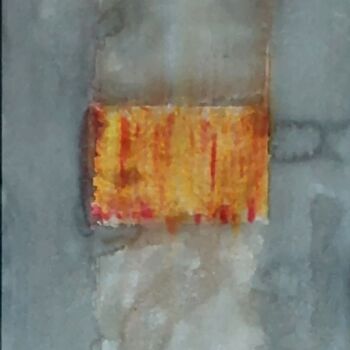 Картина под названием "Rectangle orange" - Evelyne Nantermod, Подлинное произведение искусства, Акрил