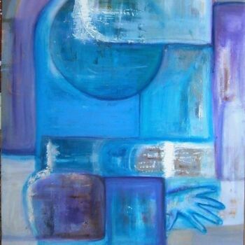 Картина под названием "SOUL  OF BLUE" - Evelyne Semmelbeck, Подлинное произведение искусства, Масло