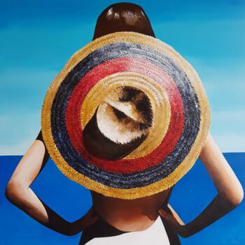 Painting titled "Sombrero" by Evelyne Sie, Original Artwork, Acrylic Mounted on Wood Stretcher frame
