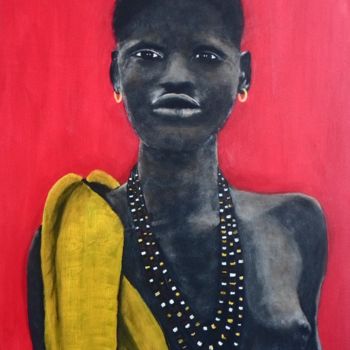 Painting titled "african-panther.jpg" by Evelyne Weber, Original Artwork, Acrylic