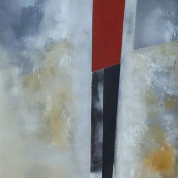 Malerei mit dem Titel "FOLLOW THE LINE IV" von Evelyne Dominault, Original-Kunstwerk, Acryl