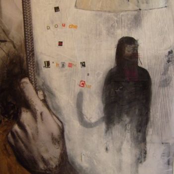 Pintura intitulada "la douche de l'homm…" por Evelyne Dominault, Obras de arte originais, Óleo