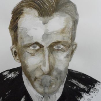 Drawing titled "boris-vian-40x50-cm…" by Evelyne Dominault, Original Artwork, Other