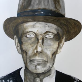 Dessin intitulée "-joseph-beuys-2-40x…" par Evelyne Dominault, Œuvre d'art originale, Autre