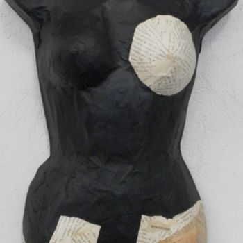 Skulptur mit dem Titel "buste introduction" von Evelyne Dominault, Original-Kunstwerk, Gemischte Medien