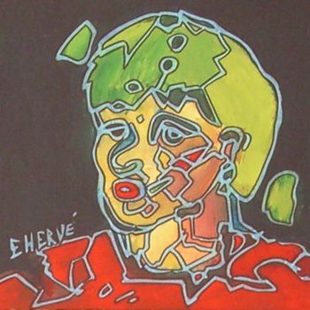 Painting titled "Gisèle" by Evelyne Hervé, Original Artwork, Oil