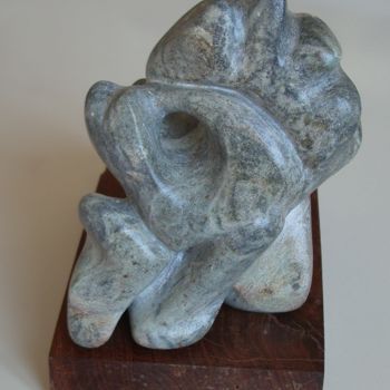 Sculpture titled "matière....grise" by Evelyne Hervé, Original Artwork, Stone