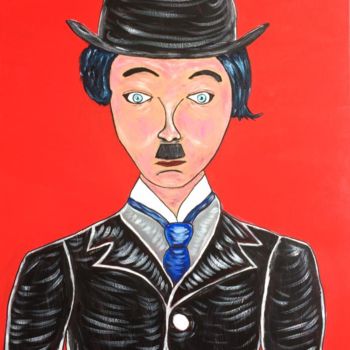 Peinture intitulée "Chaplin" par Eve.J, Œuvre d'art originale, Acrylique
