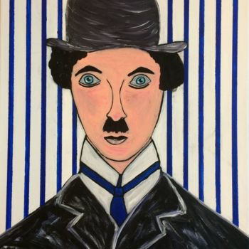 Painting titled "Chaplin2" by Eve.J, Original Artwork, Acrylic