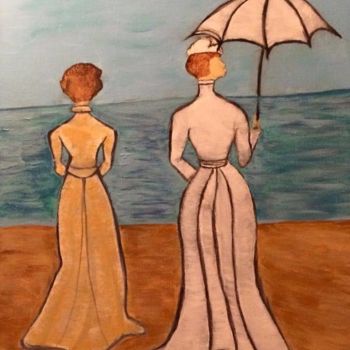 Painting titled "Victorian ladies on…" by Eve.J, Original Artwork, Acrylic