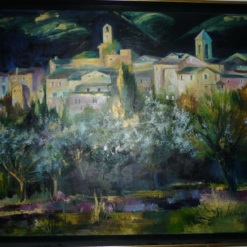 Painting titled "LOURMARIN" by Evelyne Pichon, Original Artwork, Oil