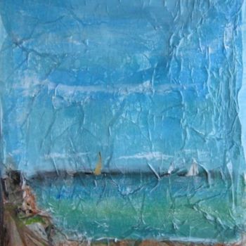 Pintura intitulada "le vent sur la mer" por Evelyn Losier, Obras de arte originais, Óleo
