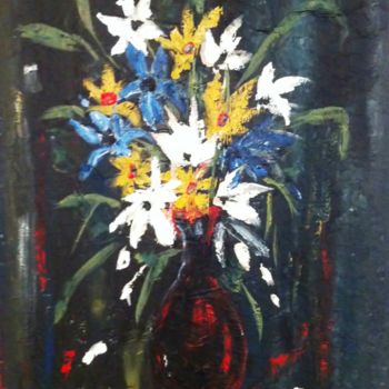 Pintura titulada "caraffe-en-fleur24-…" por Evelyn Losier, Obra de arte original