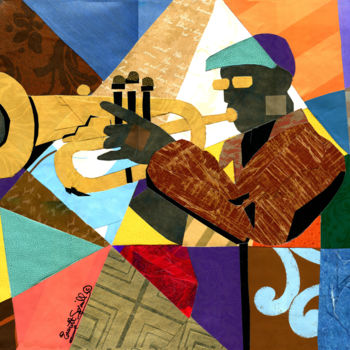 Collages titled "Take Five" by Everett Spruill, Original Artwork, Collages
