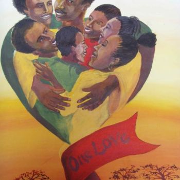 Malerei mit dem Titel "ONE LOVE" von Mayor, Original-Kunstwerk