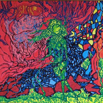 Peinture intitulée "Женщина из стекла" par Evgeni Kochetkov, Œuvre d'art originale, Huile