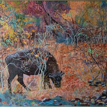 Картина под названием "Осенний лес" - Evgenia Erkenova, Подлинное произведение искусства, Акрил