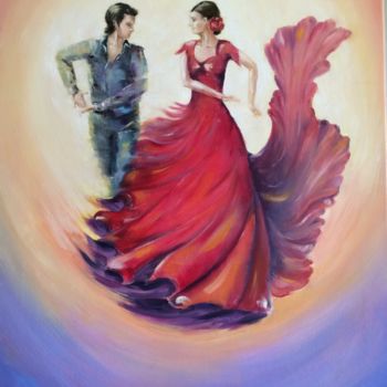 Schilderij getiteld "The swirl" door Evgenia Petrova, Origineel Kunstwerk, Olie