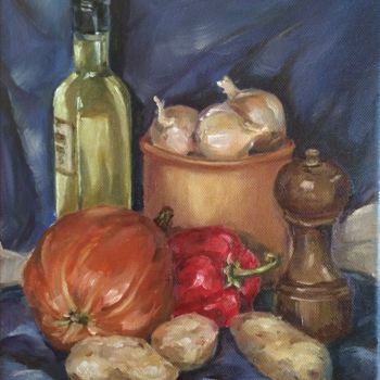 Pintura titulada "Vegetable mood" por Evgenia Petrova, Obra de arte original, Oleo
