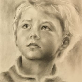 Painting titled "A boy" by Evgenia Petrova, Original Artwork