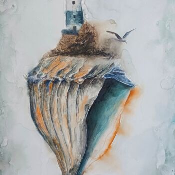 Картина под названием "Cuore Del Oceano 2" - Evgenia Smirnova, Подлинное произведение искусства, Акварель Установлен на Дере…