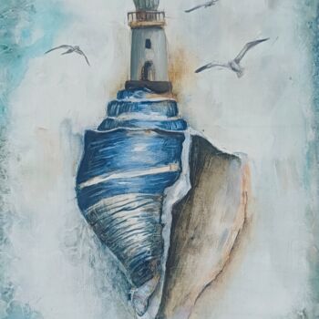 Ζωγραφική με τίτλο "Cuore Del Oceano" από Evgenia Smirnova, Αυθεντικά έργα τέχνης, Λάδι Τοποθετήθηκε στο Ξύλινο φορείο σκελε…