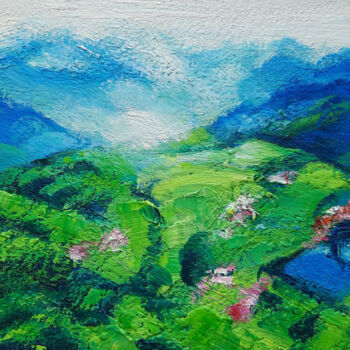 Painting titled "Mountain country" by Evgenia Smolnikova, Original Artwork, Oil