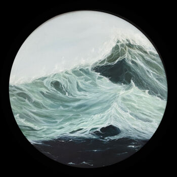 Картина под названием "Бурные волны" - Евгения Спасская, Подлинное произведение искусства, Масло