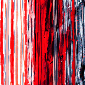 Peinture intitulée "Red and black." par Ievgeniia Bidiuk, Œuvre d'art originale, Encre
