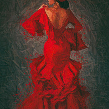 Картина под названием "Bloody dance." - Ievgeniia Bidiuk, Подлинное произведение искусства, Акрил