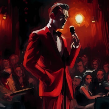 Pittura intitolato "Singer of a jazz cl…" da Ievgeniia Bidiuk, Opera d'arte originale, Acrilico