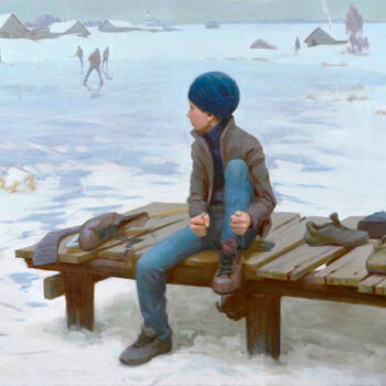 제목이 "Долгожданный лёд"인 미술작품 Евгений Уткин로, 원작, 기름
