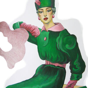 图画 标题为“woman in green suit…” 由Evgeniia Karpacheva, 原创艺术品, 丙烯