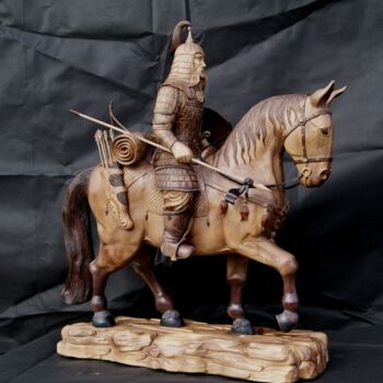 Скульптура под названием "commander" - Евгений Венге, Подлинное произведение искусства, Дерево