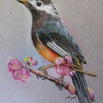 Рисунок под названием "Bird" - Evgeniy Karpenko, Подлинное произведение искусства, Цветные карандаши