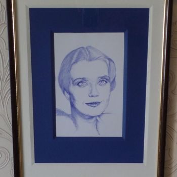 Рисунок под названием "портрет 22 в рамке" - Evgeniy Roslavcev, Подлинное произведение искусства, Шариковая ручка