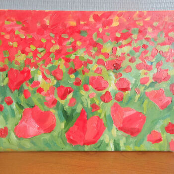 Painting titled "Coquelicots" by Evgeniya Ivanov, Original Artwork