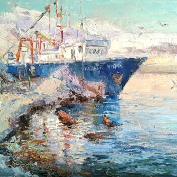 "Fishermen of Paramu…" başlıklı Tablo Evgeniya Polyudova tarafından, Orijinal sanat, Petrol Ahşap Sedye çerçevesi üzerine mo…