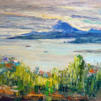 제목이 "Avacha Bay"인 미술작품 Evgeniya Polyudova로, 원작, 기름 나무 들것 프레임에 장착됨