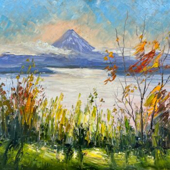 Painting titled "Sunny bay in autumn" by Evgeniya Polyudova, Original Artwork, Oil
