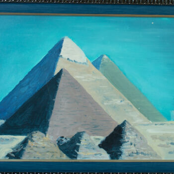 Painting titled "Mysterious pyramids" by Evgeniya Zragevskaya, Original Artwork, Oil