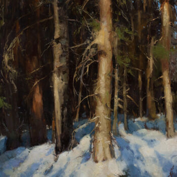 Painting titled "Spring awakening. W…" by Evgeny Burtsev, Original Artwork, Oil