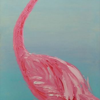 Картина под названием "Фламинго." - Evgeny Kovalchuk, Подлинное произведение искусства, Масло