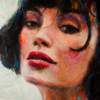 Painting titled "Oil portrait of Tay…" by Evgeny Potapkin, Original Artwork, Oil Mounted on Wood Stretcher frame