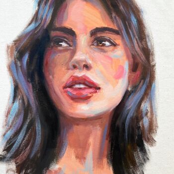 Painting titled "Oil portrait painti…" by Evgeny Potapkin, Original Artwork, Oil Mounted on Cardboard
