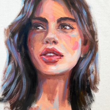 Schilderij getiteld "Oil portrait painti…" door Evgeny Potapkin, Origineel Kunstwerk, Olie Gemonteerd op Karton