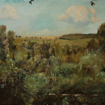 Malarstwo zatytułowany „Paradice in Prilepy…” autorstwa Evgenya Severskaya, Oryginalna praca, Olej Zamontowany na Drewniana…